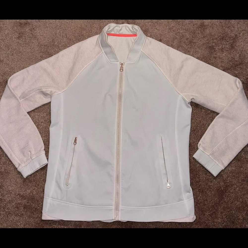 Lululemon zip front bomber style jacket light pink